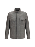 Zegna Men High-Collar Shirt Jacket