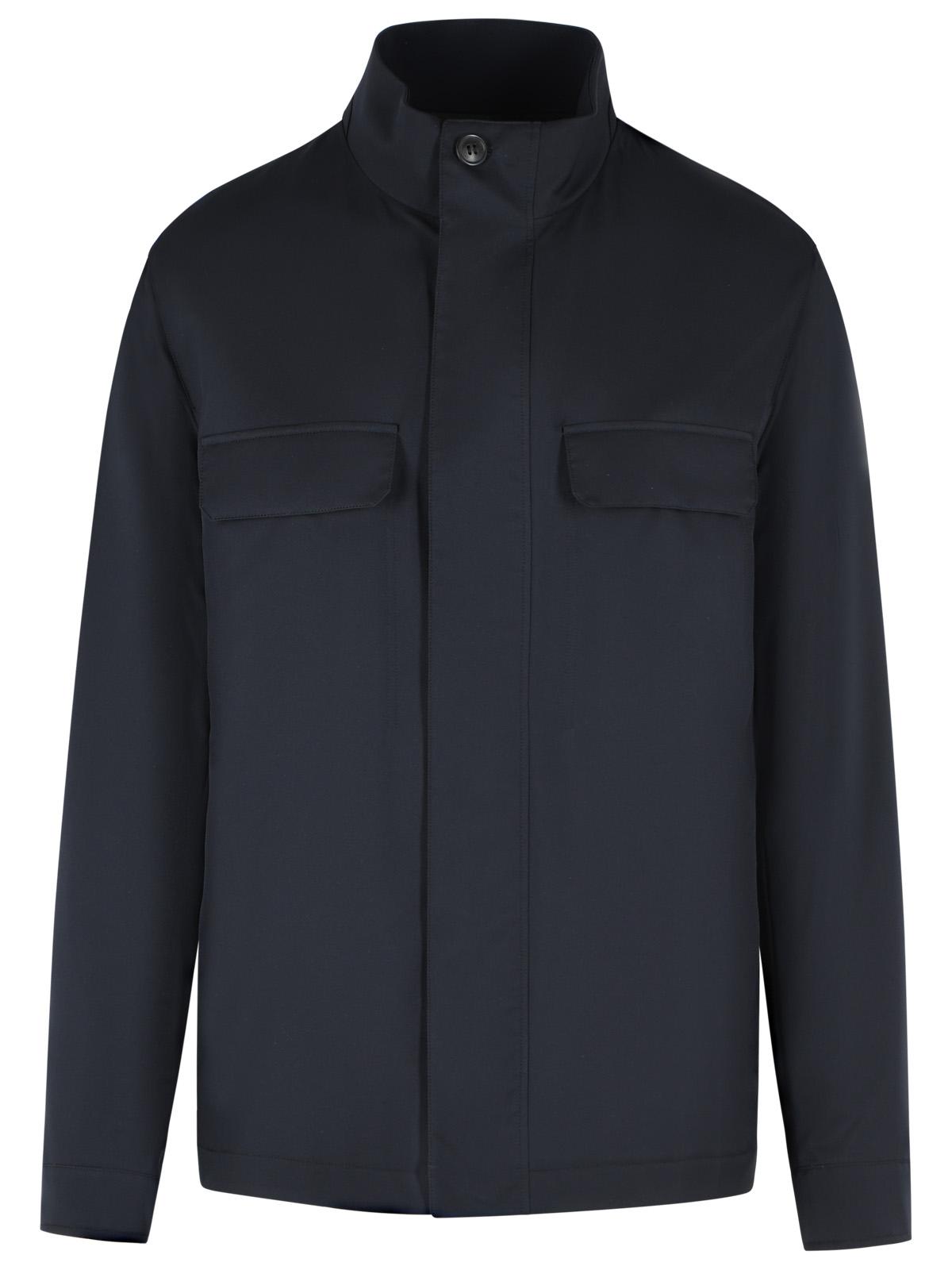 Zegna Navy Polyester Men's Jacket