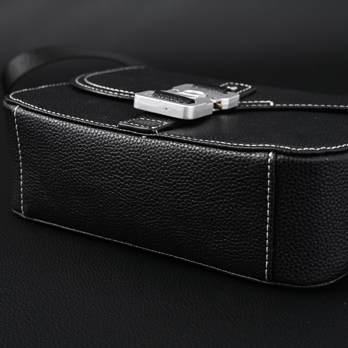 Dior Saddle Crossbody Bag – Black Grained Calfskin with Silver-Tone Hardware