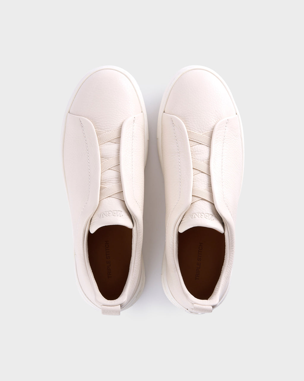 Off White Deerskin Triple Stitch Sneakers