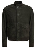 Zegna Suede Leather Jacket Brown Men