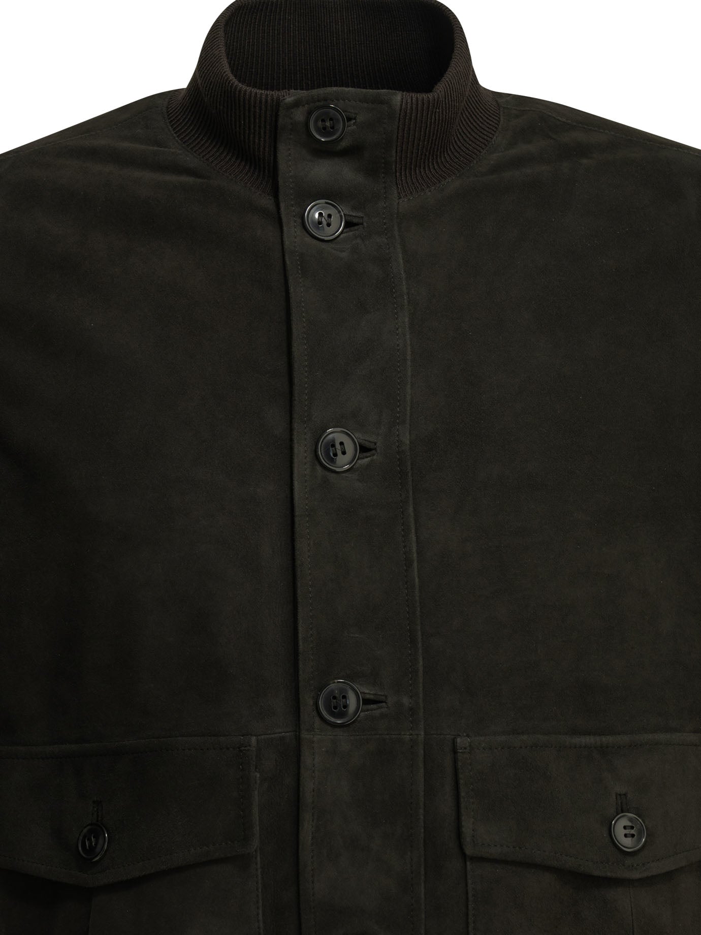 Zegna Suede Leather Jacket Brown Men