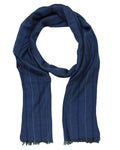 Agnona Scarf Dark Blue Stripe - Wool Cashmere Shawl SALE