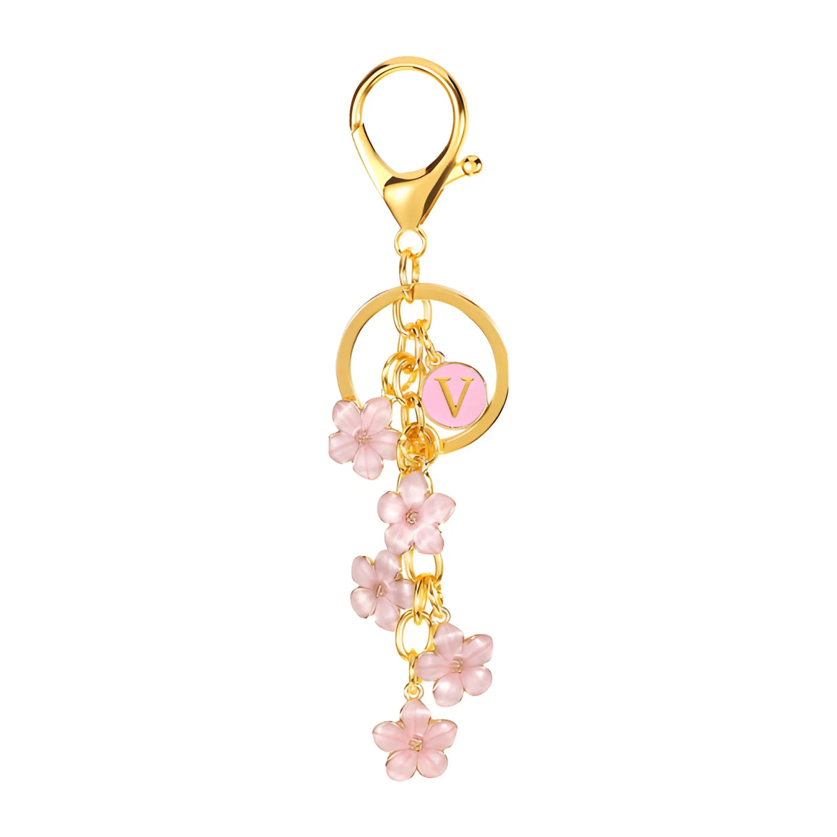 Daisy Flower Initial Letter - Bag Charm (Pink)