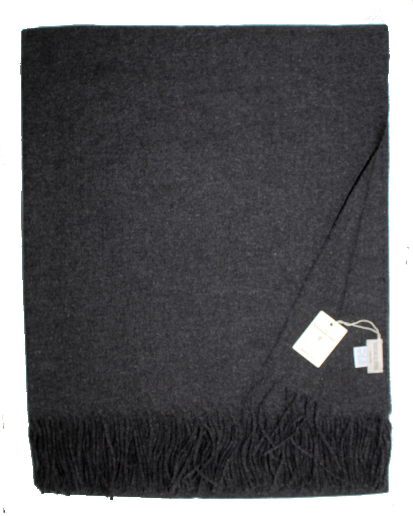 Tessitura Di Novara Cashmere Throw Blanket Dark Gray - Zegna Fabrics SALE